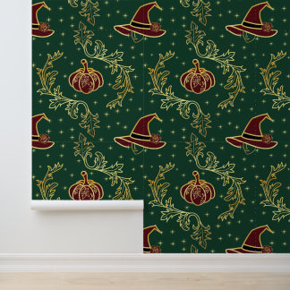 Elegant Witchy Whimsigoth Halloween Pattern Wallpaper