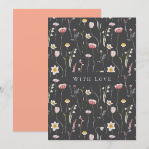 Elegant "With Love" Floral Greeting Card