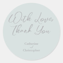 Elegant "With Love, Thank You" Sticker