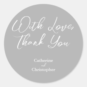 Elegant "With Love, Thank You" Sticker