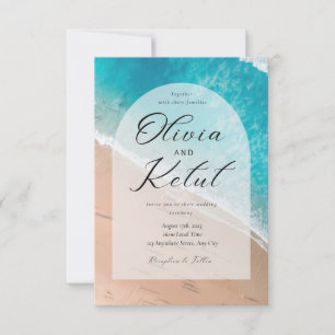 Elegant with the background of sea waves  invitation