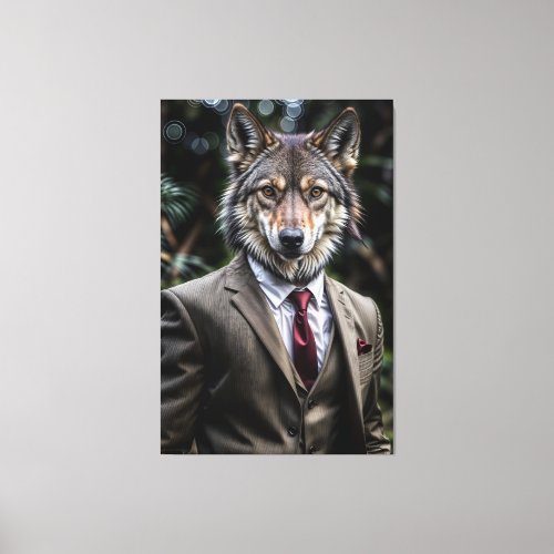 Elegant Wolf in Couture A Stylish Canvas