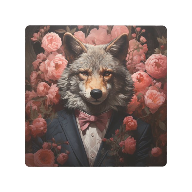 Elegant Wolf Metal Print (Front)