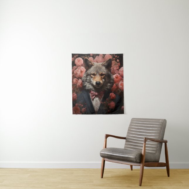 Elegant Wolf Tapestry (In Situ)