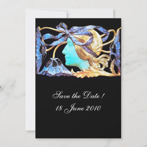 ELEGANT WOMAN BEAUTY JEWEL LADYBLUE BOWFLOWERS INVITATION