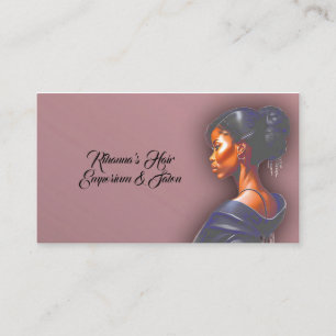 Elegant Woman Braid Hair Stylist Business Card