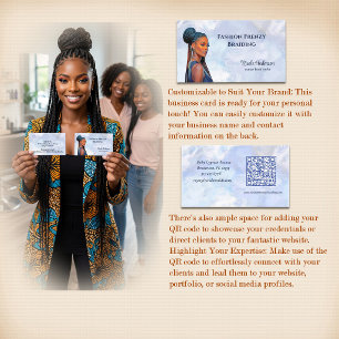 Elegant Woman Braid Hair Stylist Business Card