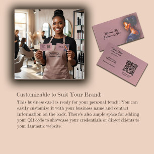 Elegant Woman Braid Hair Stylist Business Card
