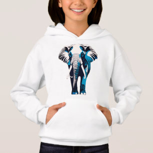 Elegant Woman-Elephant Outline Design - Hoodie