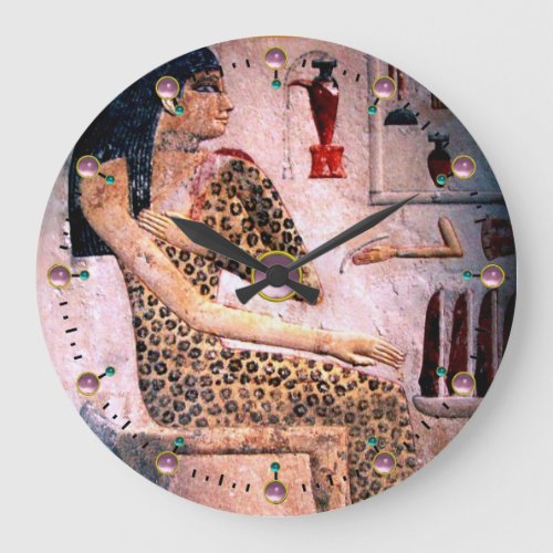 ELEGANT WOMAN FASHION AND BEAUTY OF ANTIQUE EGYPT LARGE CLOCK