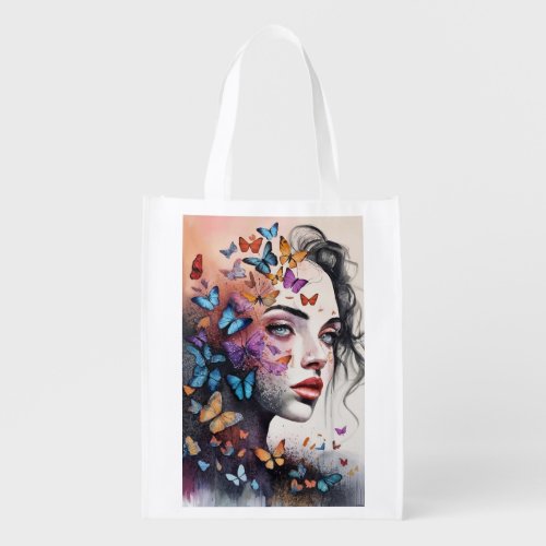 Elegant Woman Grocery Bag