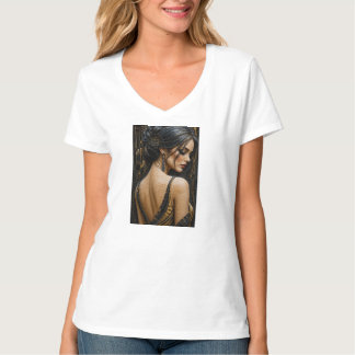 Elegant Woman in 3D Micro Mosaic – Luxury Black  T-Shirt