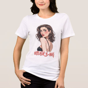 Elegant Woman in Black Dress Tri-Blend Shirt