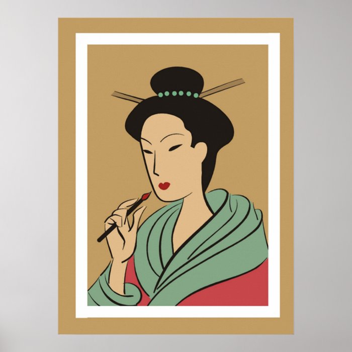 Elegant Woman in Green Posters