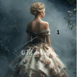 Elegant Woman in Opulent Ball Gown  Tissue Paper