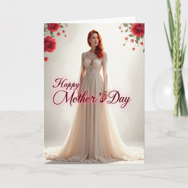 Elegant Woman Mothers Day Card (Front)