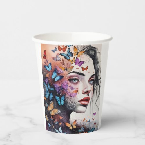 Elegant Woman Paper Cups