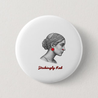 Elegant Woman Portrait Button