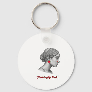 Elegant Woman Portrait Keychain