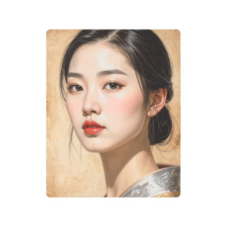 Elegant Woman Portrait Metal Print