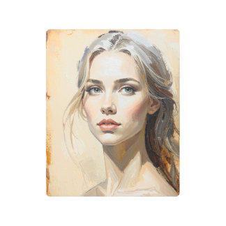 Elegant Woman Portrait Metal Print