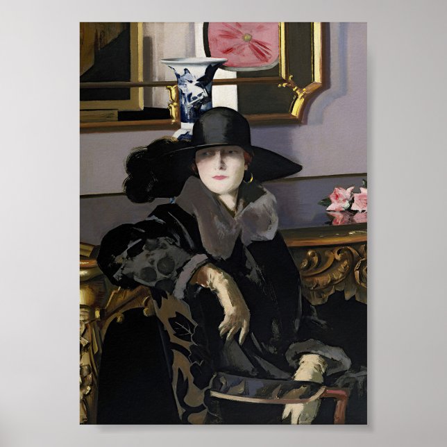 Elegant Woman Portrait Vintage Wall Art (Front)