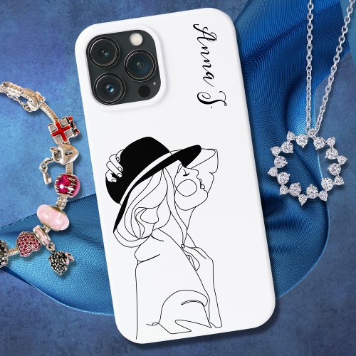 Elegant Woman Putting a Hand on Her Fancy Hat iPhone 13 Pro Max Case