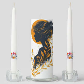 Elegant Woman Silhouette Art Candle