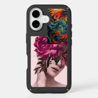 Elegant Woman with Floral Harmony Phone Cover
