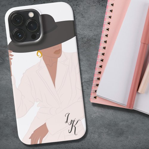 Elegant Woman with Large Hat and Beige Coat iPhone 13 Pro Max Case