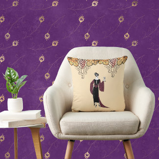 Elegant Woman with Wine Vintage on Yellow Beige