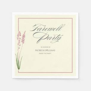 Elegant Womans Pastel Wildflower Farewell Party  Napkins