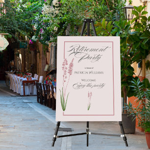 Elegant Womans Pastel Wildflower Retirement Party Foam Board