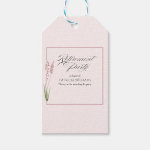 Elegant Womans Pastel Wildflower Retirement Party Gift Tags