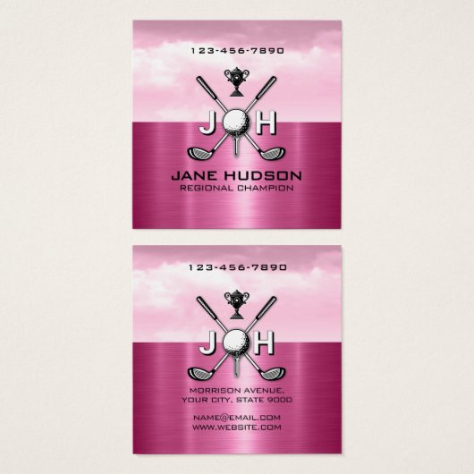 Elegant Women Golf Monogram Design (Front & Back)