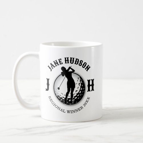 Elegant Women Golf Monogram Design Coffee Mug
