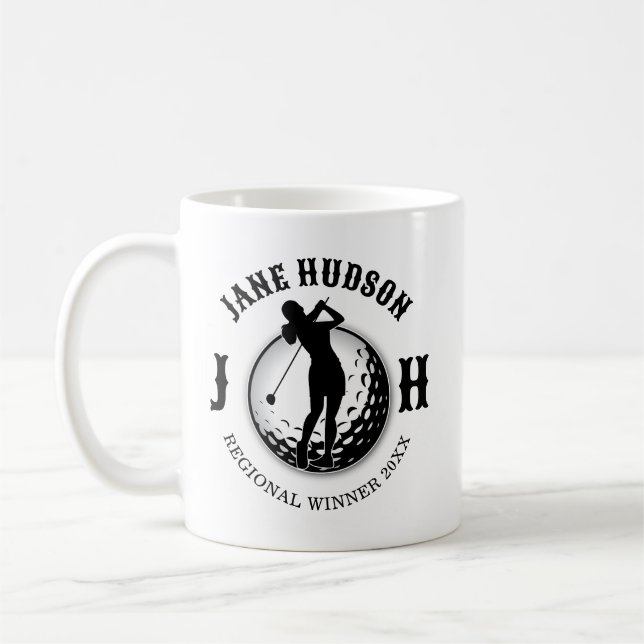Elegant Women Golf Monogram Design Coffee Mug (Left)