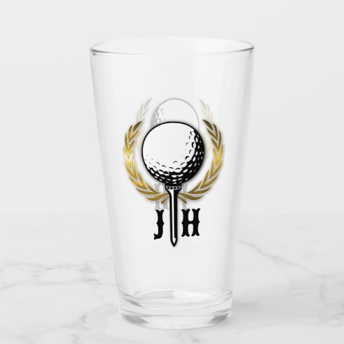 Elegant Women Golf Monogram Design Glass