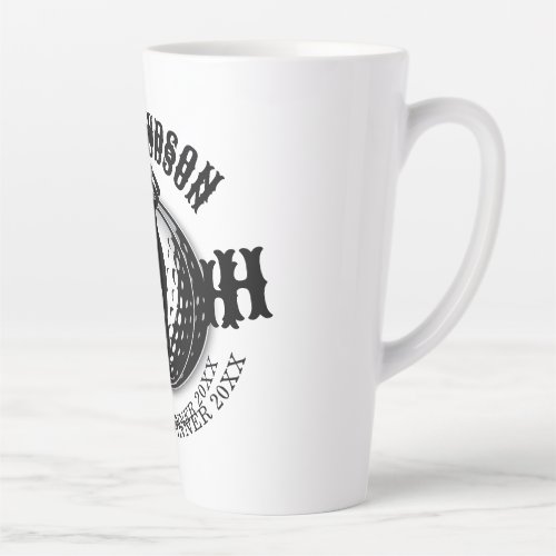 Elegant Women Golf Monogram Design Latte Mug