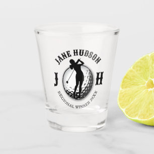 Elegant Women Golf Monogram Design Shot Glass