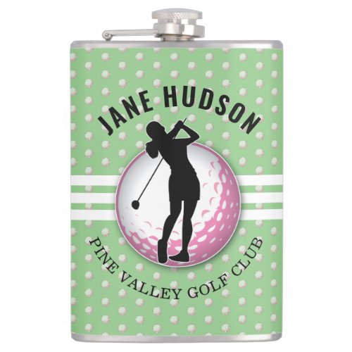 Elegant Women Golfer Design Flask