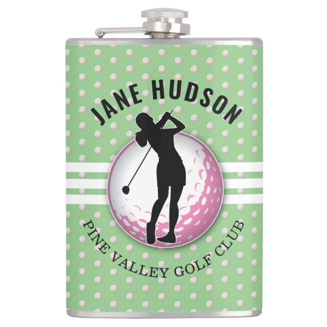 Elegant Women Golfer Design Flask (Front)