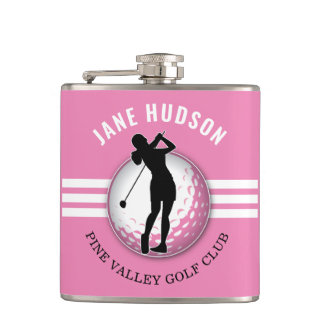 Elegant Women Golfer Design Flask