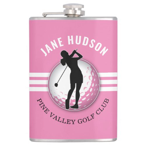 Elegant Women Golfer Design Flask