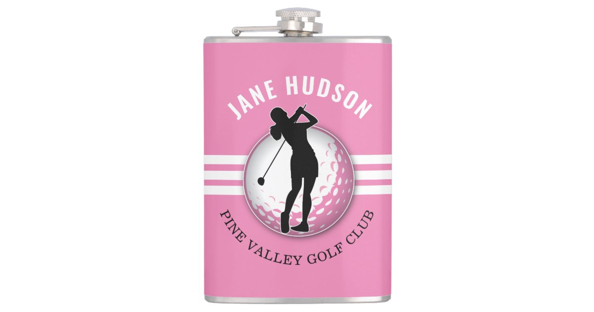 Elegant Women Golfer Design Flask Zazzle 