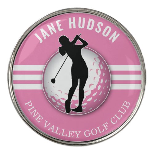 Elegant Women Golfer Design Golf Ball Marker