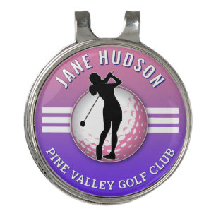 Elegant Women Golfer Design Golf Hat Clip