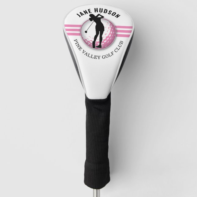 Elegant Women Golfer Design Golf Head Cover (Front)