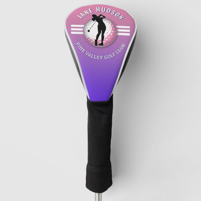 Elegant Women Golfer Design Golf Head Cover (Front)