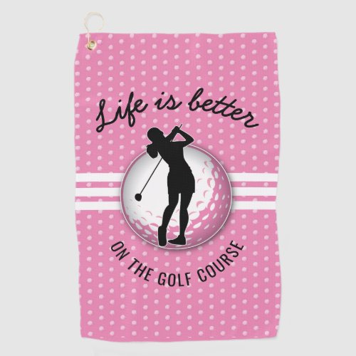 Elegant Women Golfer Design Golf Towel